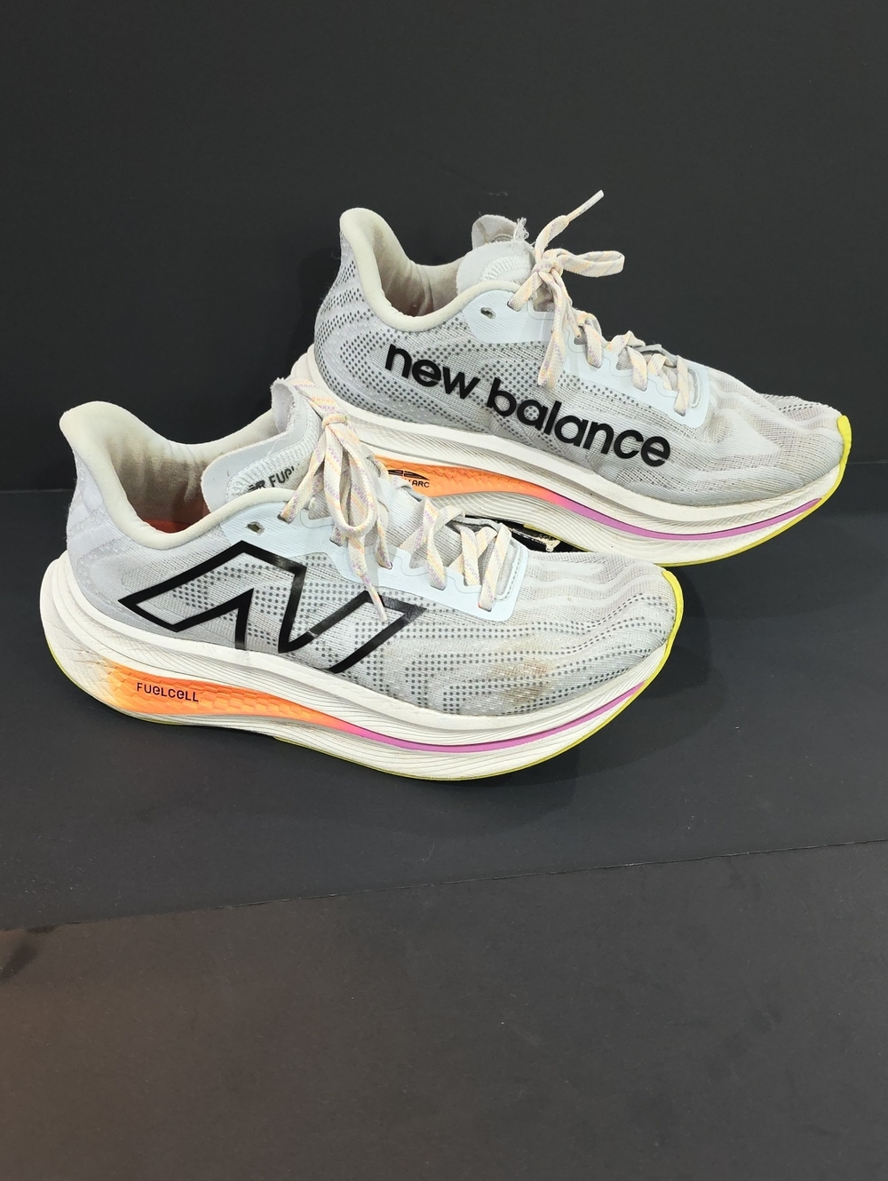 New Balance FuelCell SuperComp Women's White Shoes Rainbow Accent Size 8